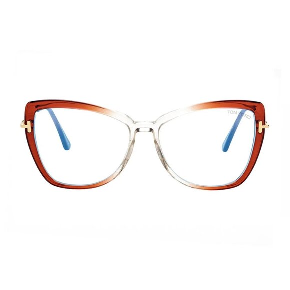 NEW TOM FORD EYEGLASSES ORANGE/GOLD WOMEN BUTTERFLY EYEWEAR - Picture 2 of 3